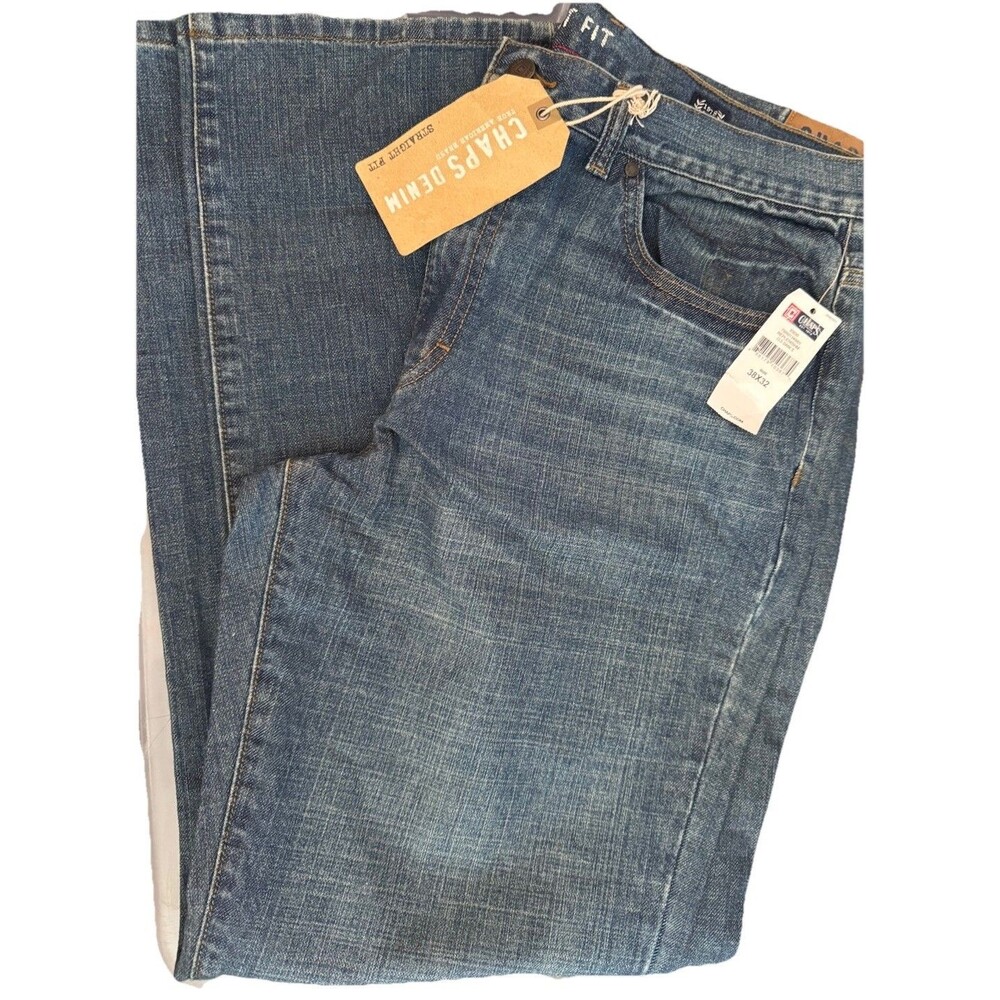 NWT Mens Chaps Denim Straight Fit Jeans Size 38X32